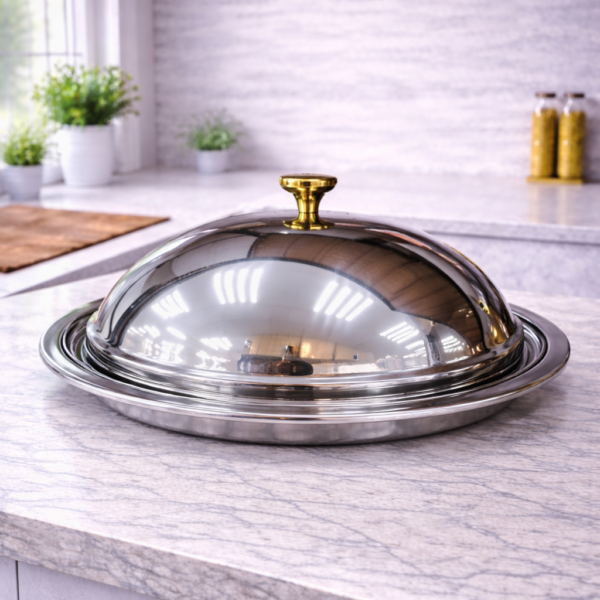 Round Stainless Steel Chafing Dish – Single Plate