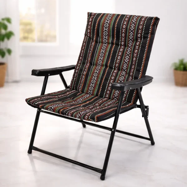 Foldable Padded Camping Chair with Tribal Design