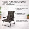 Foldable Padded Camping Chair with Tribal Design