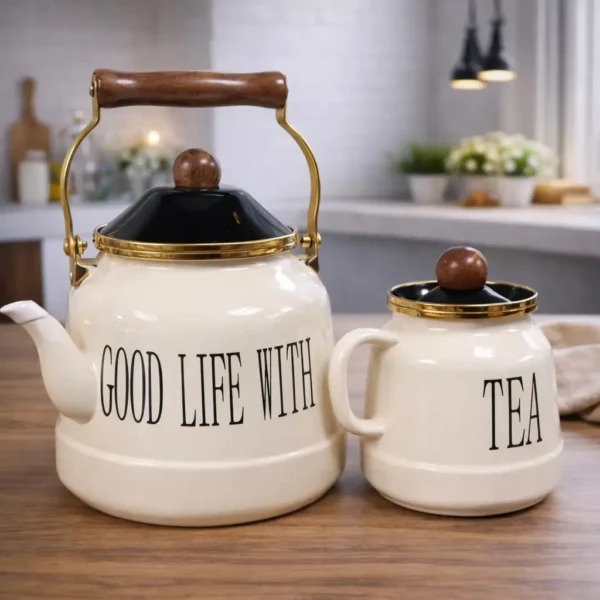 Enamel Tea Kettle Set