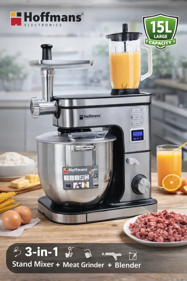 3-in-1 Stand Mixer with Meat Grinder & Blender