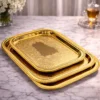 Royal Gold Engraved Serving Tray Set