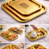Royal Gold Engraved Serving Tray Set