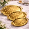 Elegant Gold Oval Serving Tray