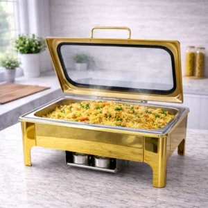 Gold Rectangular Chafing Dish – Single Compartment