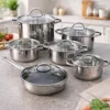 Prod_296 12-Piece Stainless Steel Cookware Set with Glass Lids
