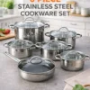 Prod_297 12-Piece Stainless Steel Cookware Set with Glass Lids