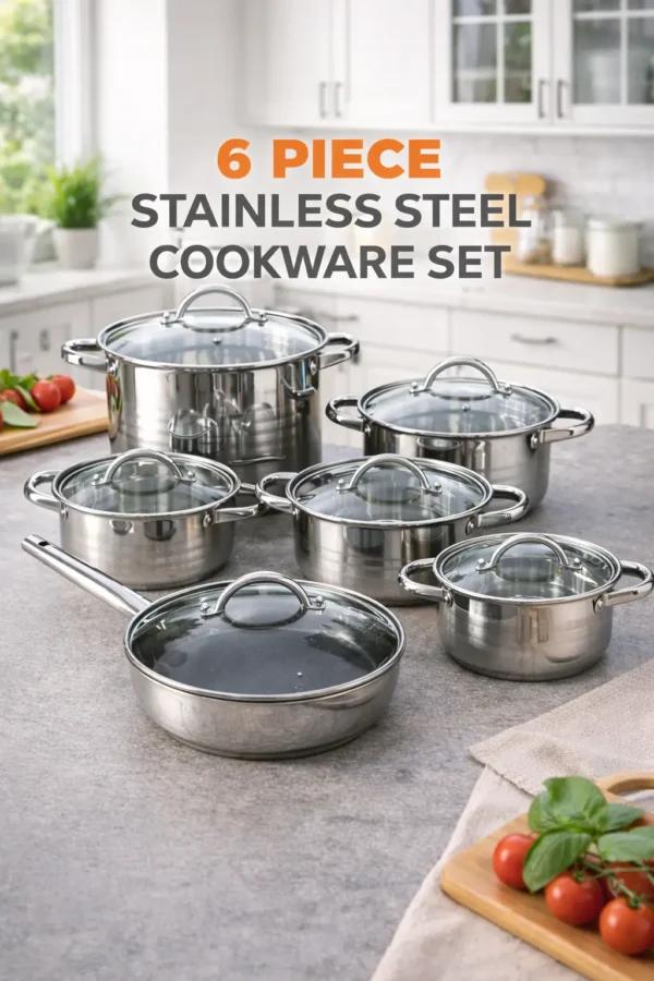 Prod_297 12-Piece Stainless Steel Cookware Set with Glass Lids