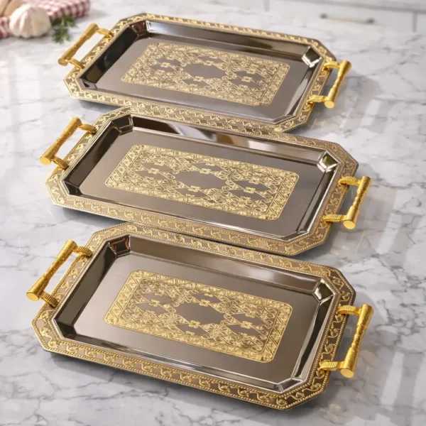 Luxury Gold Decorative Serving Tray Set