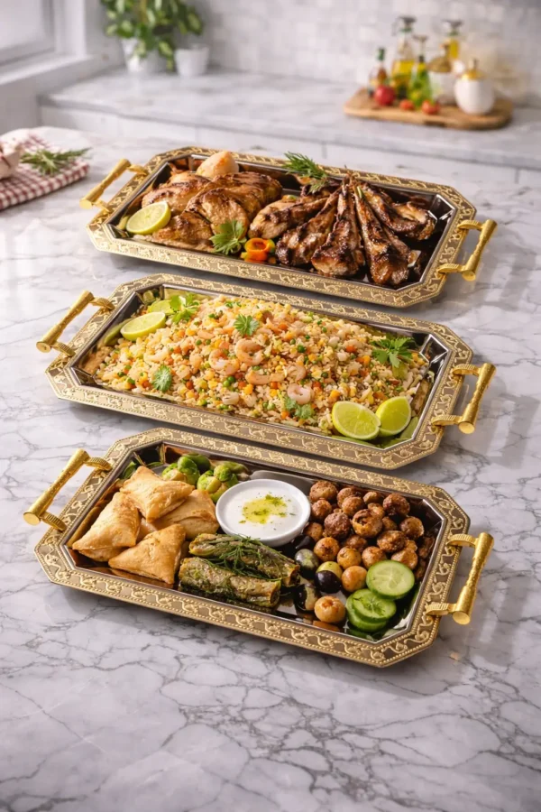 Luxury Gold Decorative Serving Tray Set