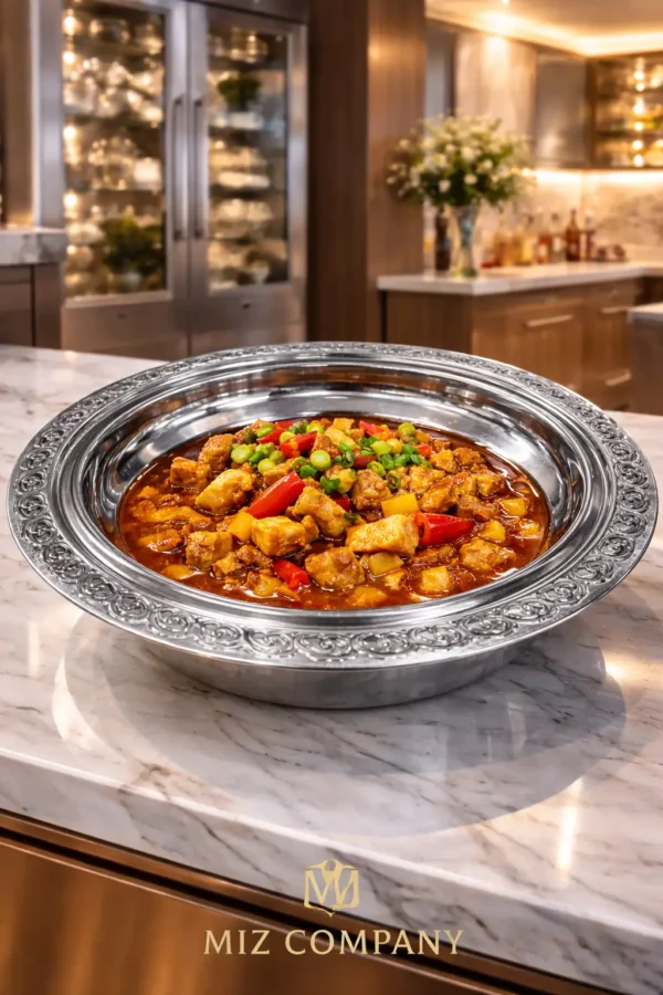 Stainless Steel Serving Dish with Dome Lid