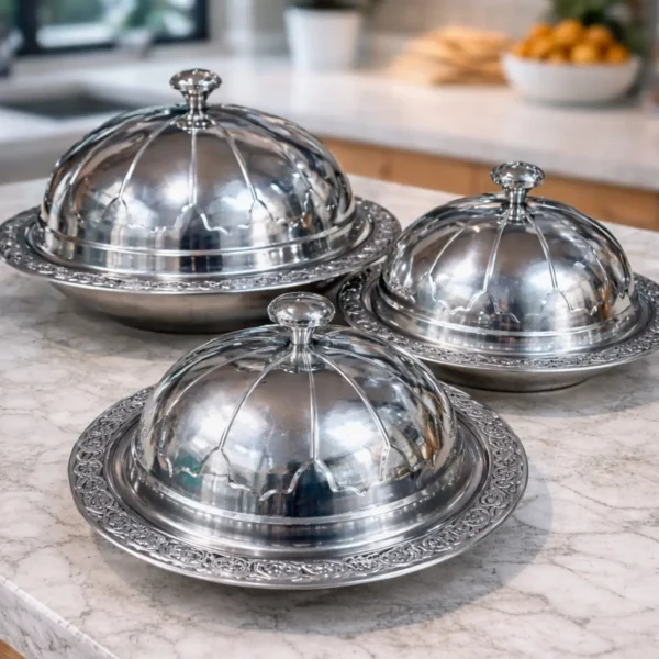 Stainless Steel Serving Dish with Dome Lid