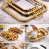 Luxury Floral Engraved Serving Tray Set