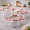 Borosilicate Glass Cooking Pot with Handles