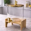 Luxury Glass Beverage Dispenser – 5.5L with Wooden Stand