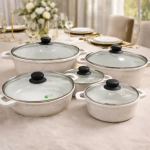 Platinum Granite Coated Casserole & Shallow Pot Set