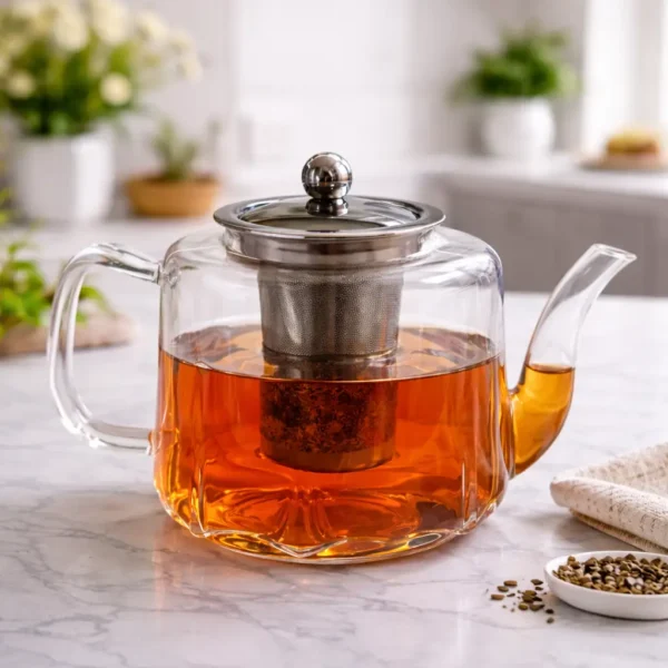 Glass Teapot with Stainless Steel Infuser