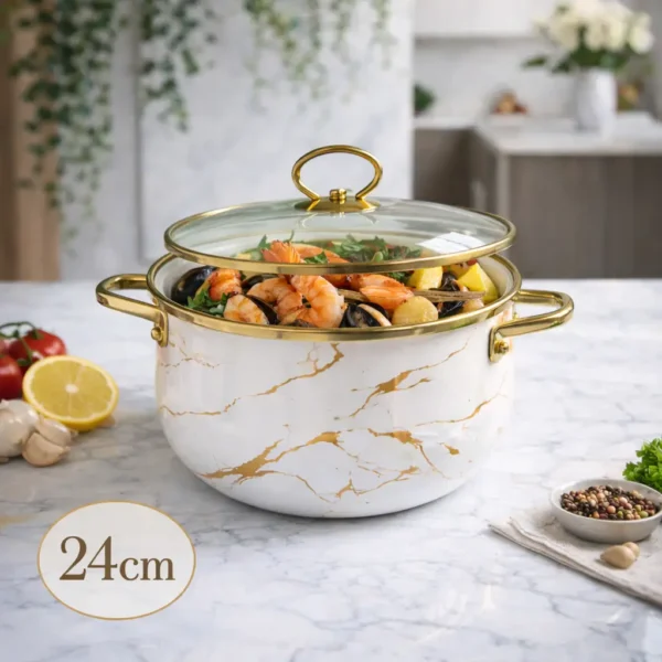 Enamel Boutique Casserole Pot with Lid