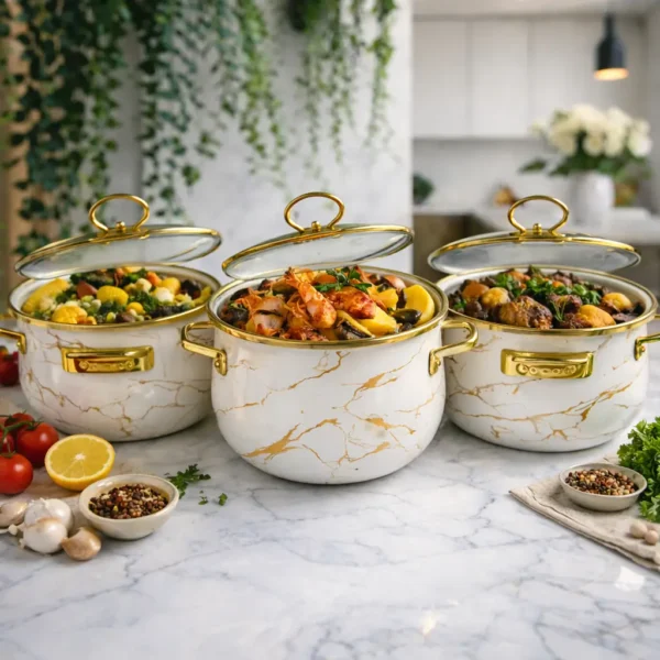 Enamel Boutique Casserole Pot with Lid