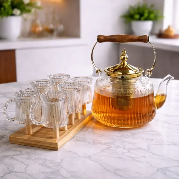 Prod_63 Seven-Piece Glass Tea Set with Kettle & Cups