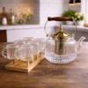 Prod_64 Seven-Piece Glass Tea Set with Kettle & Cups