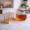 Prod_66 Seven-Piece Glass Tea Set with Diamond Bamboo Lid