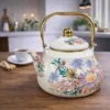 Floral Enamel-Coated Kettle