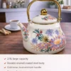 Floral Enamel-Coated Kettle