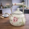 Floral Enamel Whistling Kettle