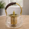 Elegant Glass Tea Pot with Stainless Steel Infuser