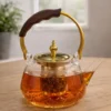 Elegant Glass Tea Pot with Stainless Steel Infuser