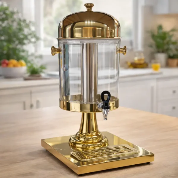 Luxury Gold Glass Beverage Dispenser with Tap