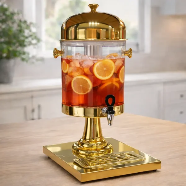 Luxury Gold Glass Beverage Dispenser with Tap